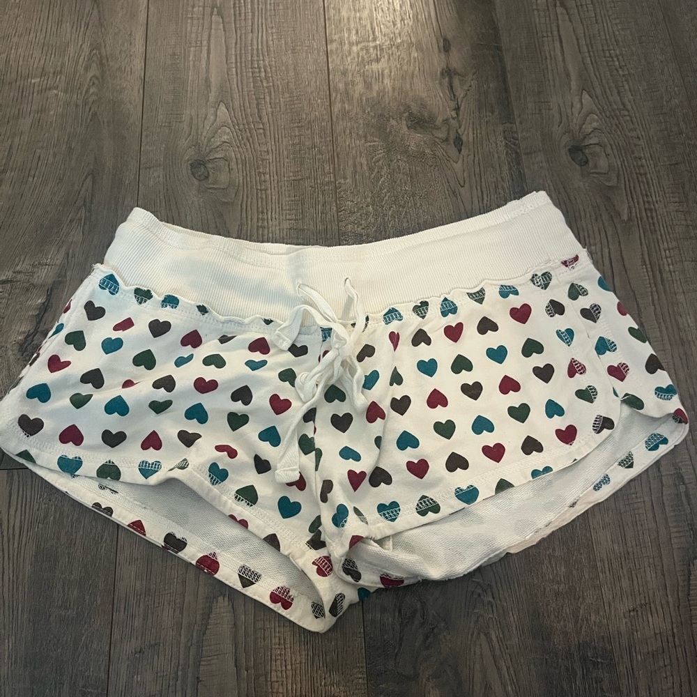 Women's Heart Patterned Athletic Shorts